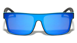 Color Mirror One Piece Shield Lens Duotone Square Wholesale Sunglasses