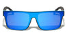 Color Mirror One Piece Shield Lens Duotone Square Wholesale Sunglasses