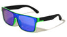 Color Mirror One Piece Shield Lens Duotone Square Wholesale Sunglasses
