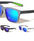 Color Mirror Vertical Ribbed Pattern Squared Sports Wholesale Sunglasses