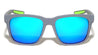 Color Mirror Vertical Ribbed Pattern Squared Sports Wholesale Sunglasses