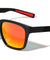 Color Mirror Vertical Ribbed Pattern Squared Sports Wholesale Sunglasses