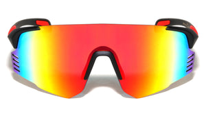 Semi Rimless Color Mirror One Piece Shield Lens Sports Wholesale Sunglasses