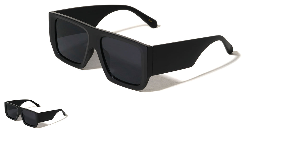 Large Temple Flat Frame Square Wholesale Sunglasses