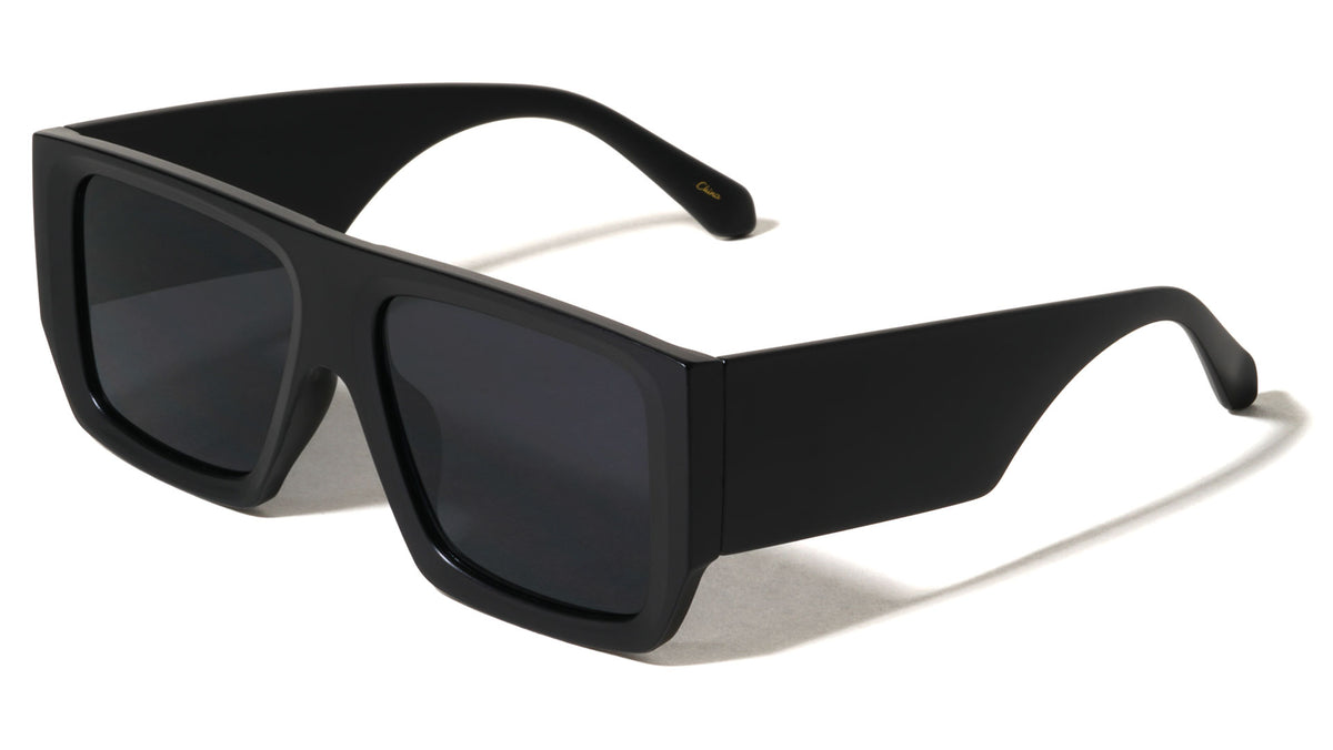 Large Temple Flat Frame Square Wholesale Sunglasses