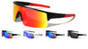 Semi Rimless Color Mirror Shield Lens Rectangle Sports Wholesale Sunglasses