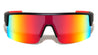 Semi Rimless Color Mirror Shield Lens Rectangle Sports Wholesale Sunglasses