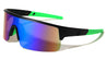 Semi Rimless Color Mirror Shield Lens Rectangle Sports Wholesale Sunglasses