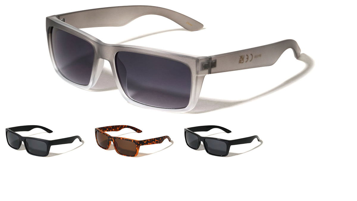 Tapered Temple Retro Wide Rectangle Wholesale Sunglasses