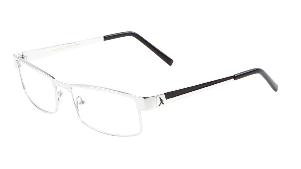 PEACE Clear Lens Color Accent Rectangle Glasses Wholesale