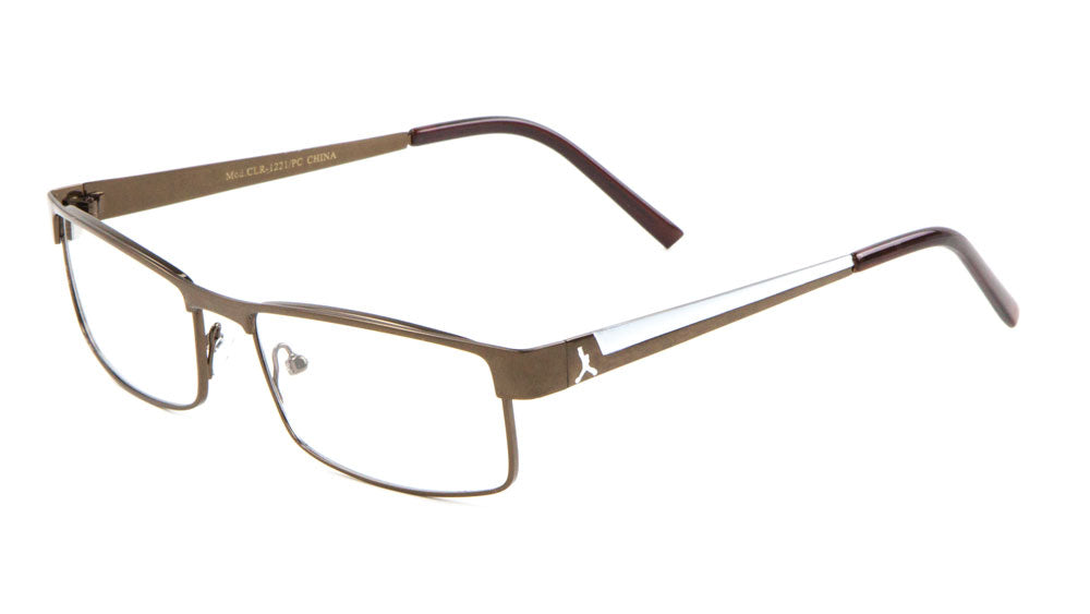 PEACE Clear Lens Color Accent Rectangle Glasses Wholesale