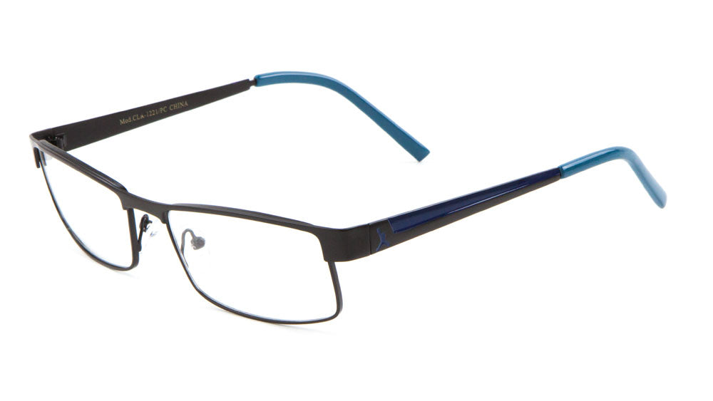PEACE Clear Lens Color Accent Rectangle Glasses Wholesale