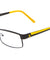 PEACE Clear Lens Color Accent Rectangle Glasses Wholesale