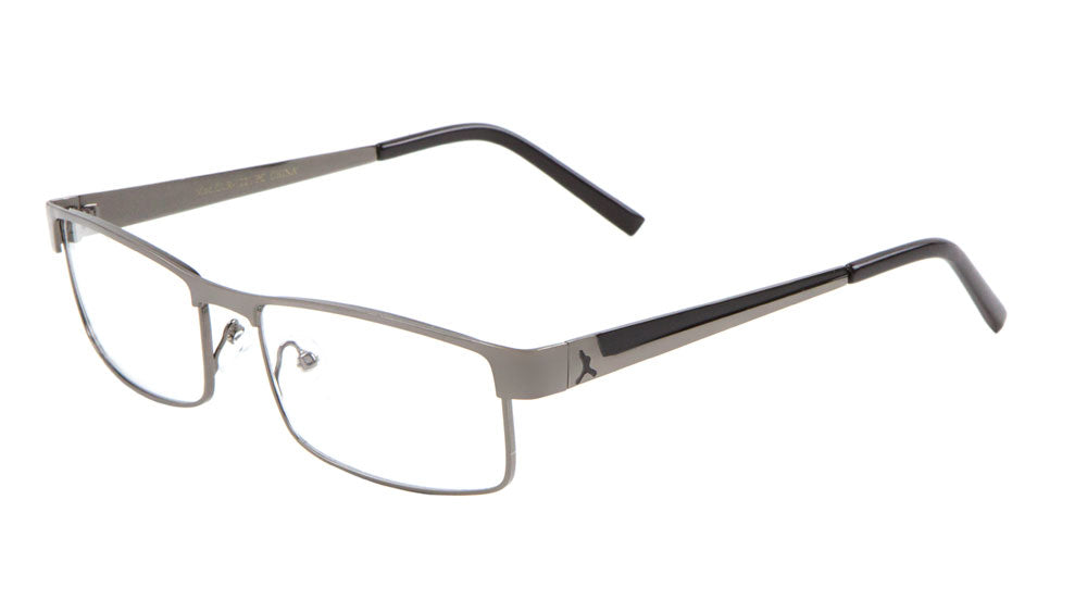 PEACE Clear Lens Color Accent Rectangle Glasses Wholesale