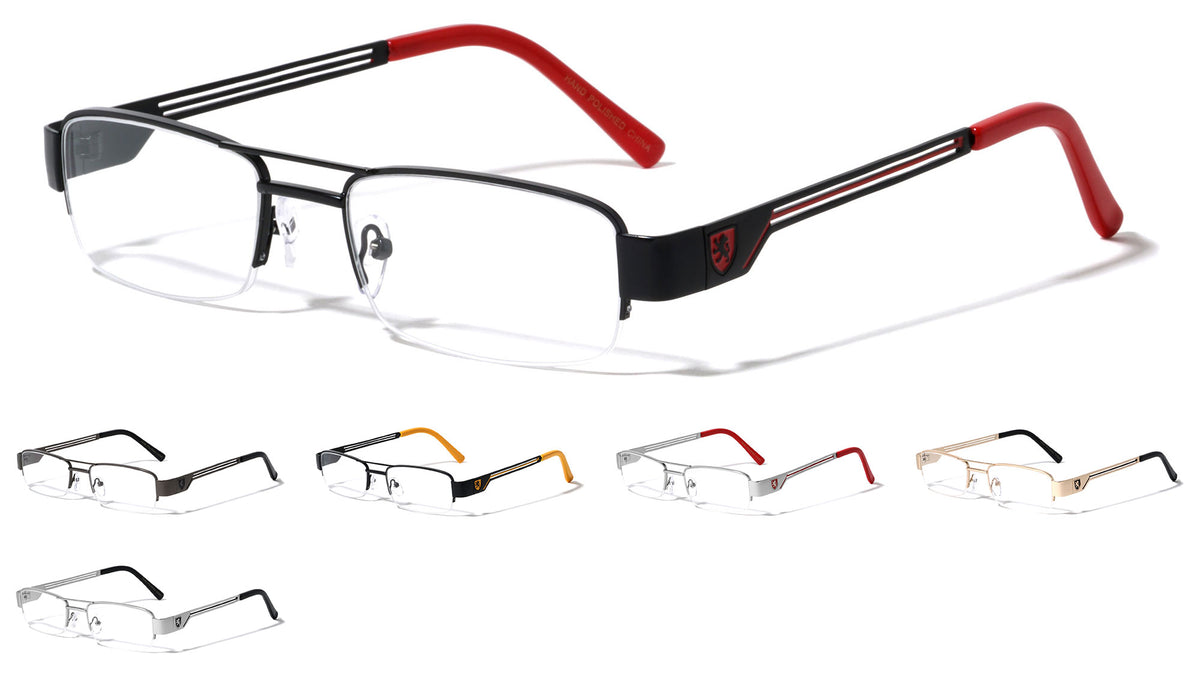 KHAN Semi-Rimless Clear Lens Wholesale Glasses