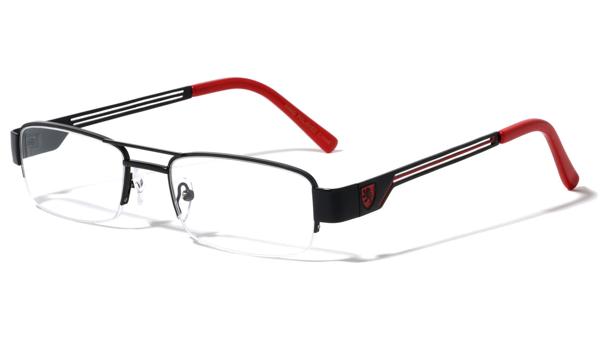 KHAN Semi-Rimless Clear Lens Wholesale Glasses