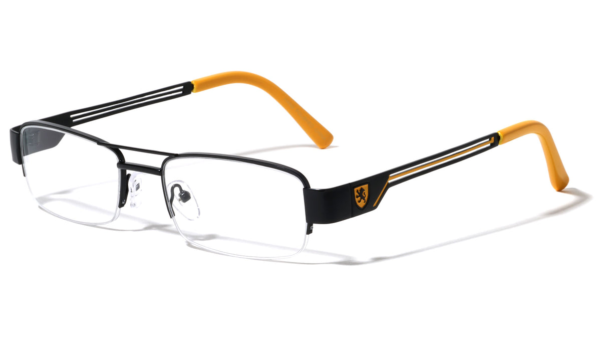 KHAN Semi-Rimless Clear Lens Wholesale Glasses