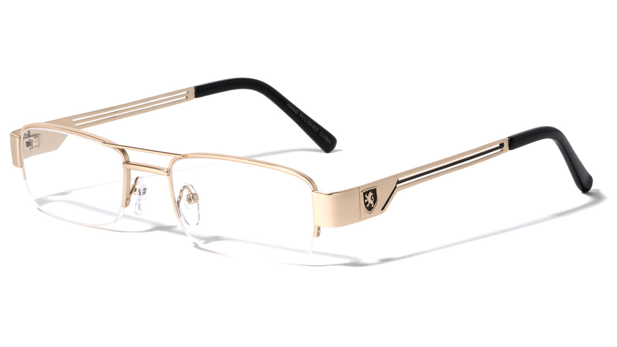 KHAN Semi-Rimless Clear Lens Wholesale Glasses