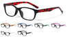 Clear Lens Rectangle Eyewear with Color Temple Wholesale