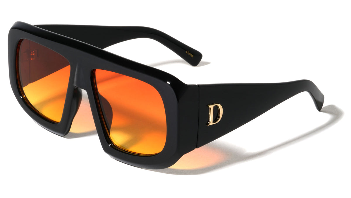 D Logo Triangular Temple Semi-Oval Lens Fashion Wholesale Sunglasses