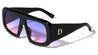 D Logo Triangular Temple Semi-Oval Lens Fashion Wholesale Sunglasses