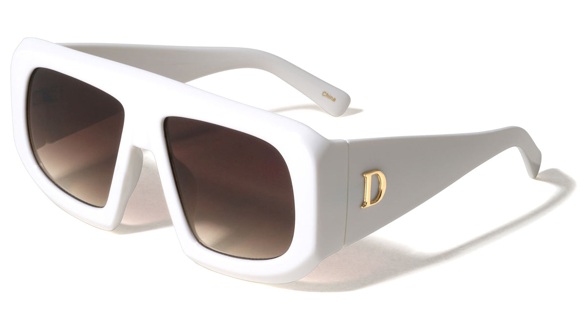 D Logo Triangular Temple Semi-Oval Lens Fashion Wholesale Sunglasses