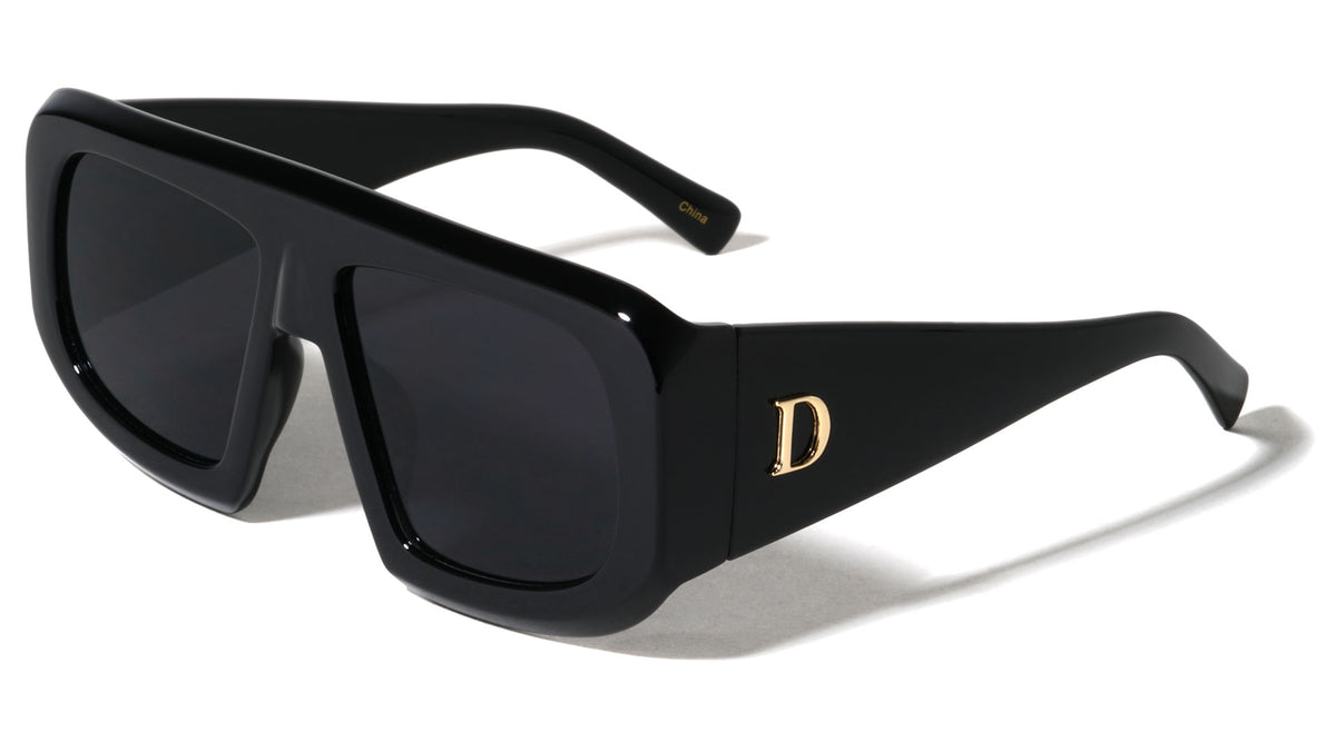 D Logo Triangular Temple Semi-Oval Lens Fashion Wholesale Sunglasses