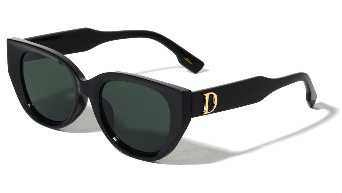 D Logo Retro Fashion Geometric Cat Eye Wholesale Sunglasses