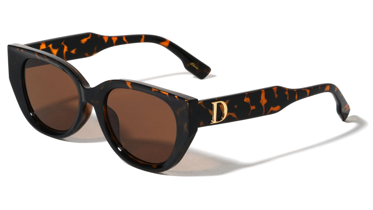 D Logo Retro Fashion Geometric Cat Eye Wholesale Sunglasses