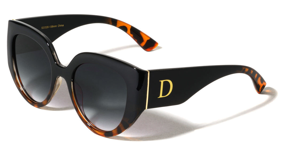 D Logo Gold Hinge Accent Fashion Cat Eye Wholesale Sunglasses
