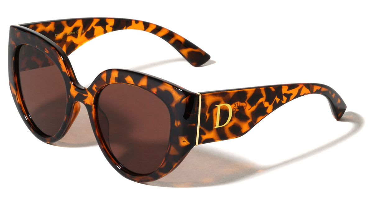 D Logo Gold Hinge Accent Fashion Cat Eye Wholesale Sunglasses