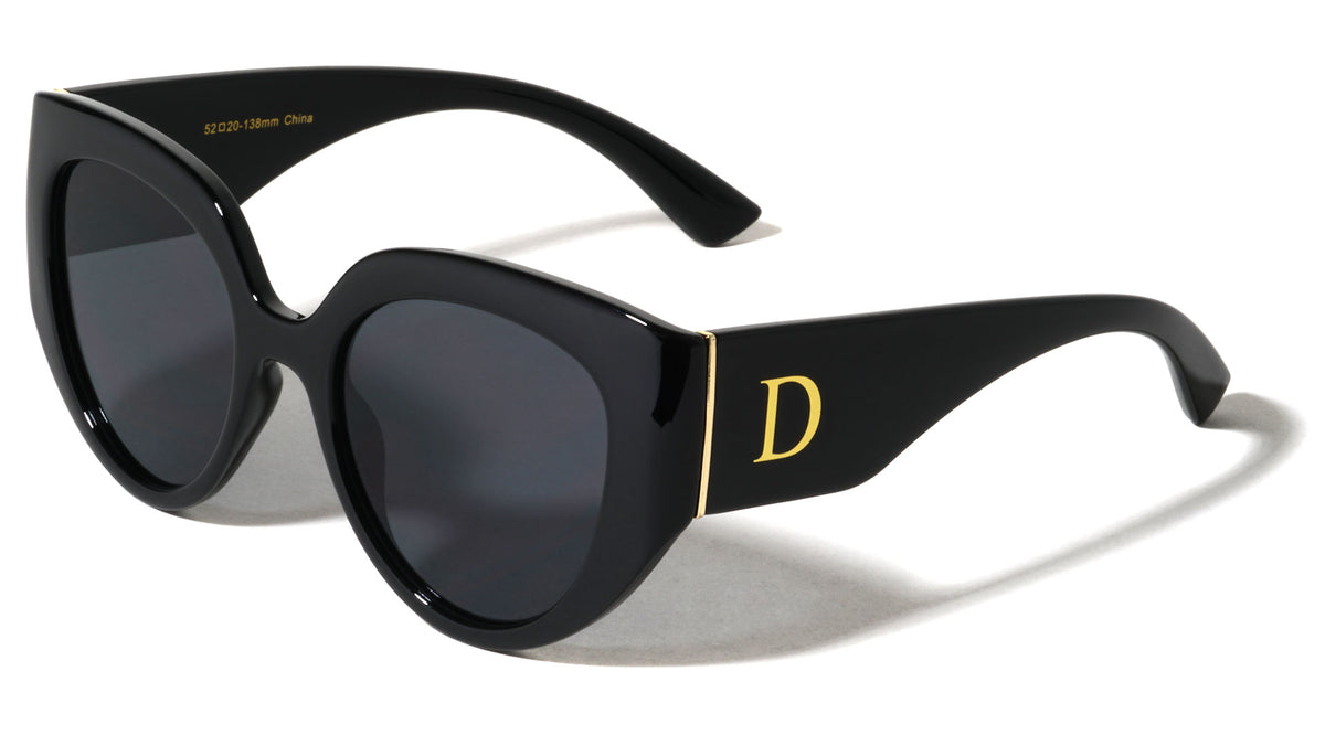 D Logo Gold Hinge Accent Fashion Cat Eye Wholesale Sunglasses