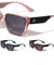 D Logo Rimless Bottom Temple T Pattern Squared Cat Eye Wholesale Sunglasses