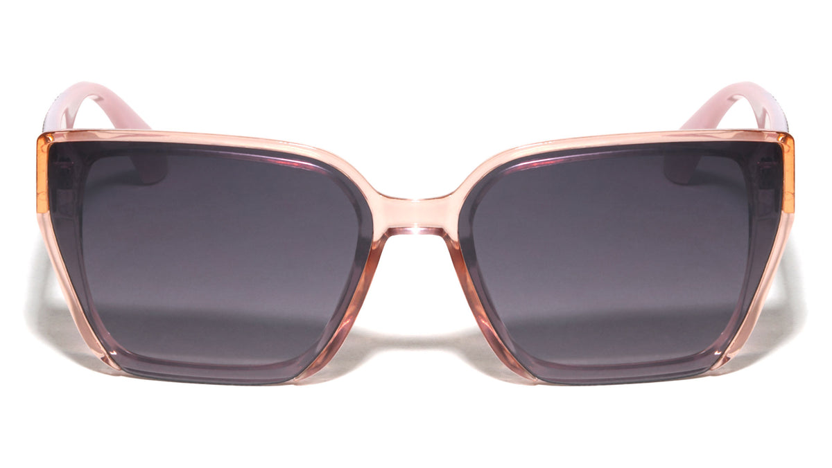 D Logo Rimless Bottom Temple T Pattern Squared Cat Eye Wholesale Sunglasses