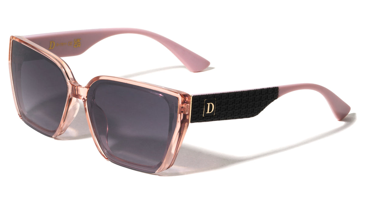 D Logo Rimless Bottom Temple T Pattern Squared Cat Eye Wholesale Sunglasses