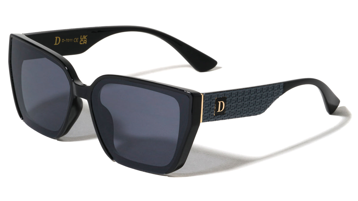D Logo Rimless Bottom Temple T Pattern Squared Cat Eye Wholesale Sunglasses