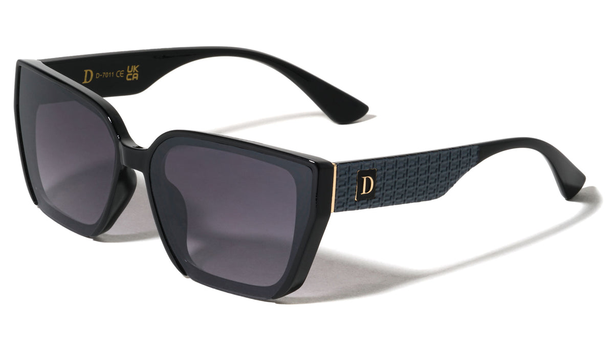 D Logo Rimless Bottom Temple T Pattern Squared Cat Eye Wholesale Sunglasses