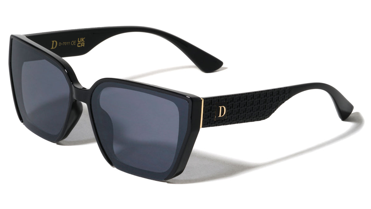 D Logo Rimless Bottom Temple T Pattern Squared Cat Eye Wholesale Sunglasses