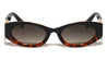 D Logo Rhinestone Accent Cutout Fashion Oval Cat Eye Wholesale Sunglasses