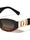 D Logo Rhinestone Accent Cutout Fashion Oval Cat Eye Wholesale Sunglasses