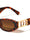 D Logo Rhinestone Accent Cutout Fashion Oval Cat Eye Wholesale Sunglasses