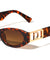 D Logo Rhinestone Accent Cutout Fashion Oval Cat Eye Wholesale Sunglasses