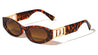 D Logo Rhinestone Accent Cutout Fashion Oval Cat Eye Wholesale Sunglasses