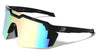 DXTREME Semi-Rimless One Piece Shield Color Mirror Lens Sports Wholesale Sunglasses