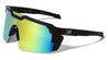 DXTREME Semi-Rimless One Piece Shield Color Mirror Lens Sports Wholesale Sunglasses