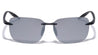 Polarized Premium Quality Gray TR90 Flexible Lightweight Rimless Square Sports Wholesale Sunglasses (sold by 1/2 dozen per order)