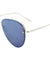 Silver Frame Blue Lens Aviators Wholesale Sunglasses