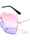 GLO Edge Cut Rimless Butterfly Wholesale Sunglasses