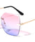 GLO Edge Cut Rimless Butterfly Wholesale Sunglasses