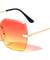 GLO Edge Cut Rimless Butterfly Wholesale Sunglasses